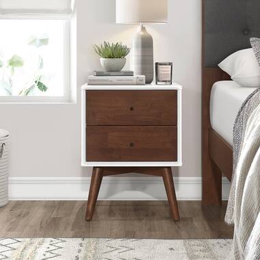 White wood on sale nightstand modern